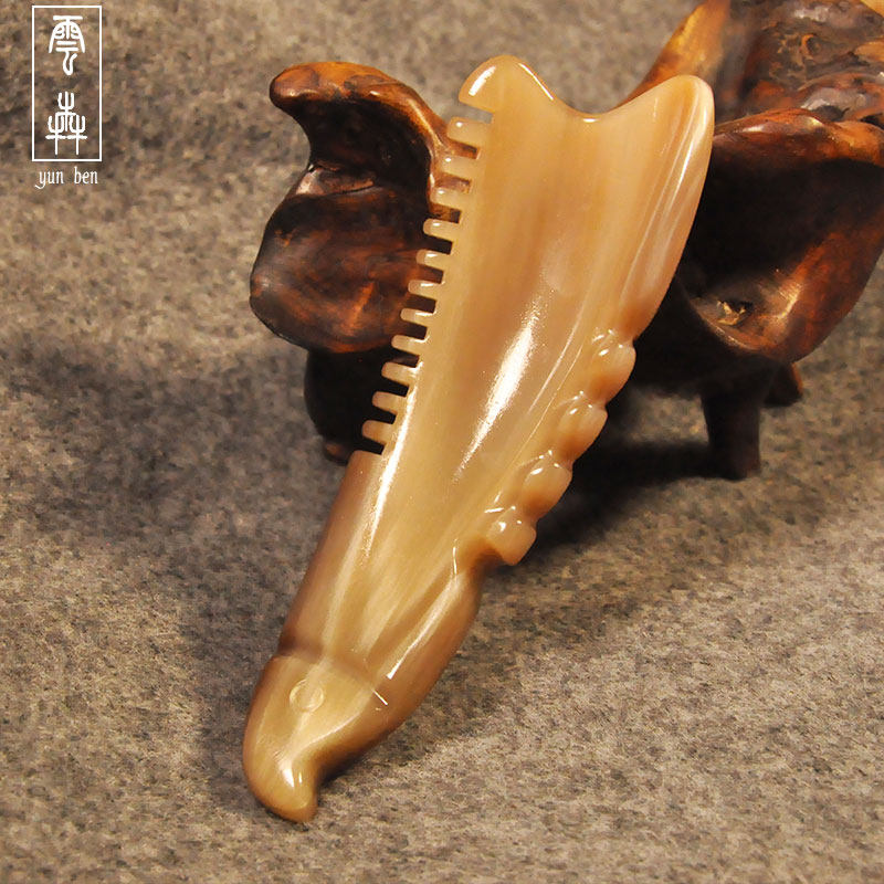 云犇牦牛角加厚面梳板刮痧按摩天然正品下巴面部美容拨筋经络按摩