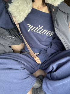 超显瘦遮肉显比例好搭配休闲斜肩卫衣套装 2025东大门冬季 新款