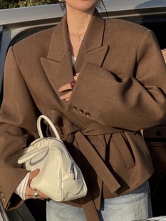 大衣 静棕时系列加厚定制可收腰气质有调性西装 2025东大门冬季 新款