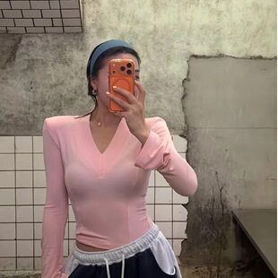 材长袖 圆舞曲系列v领打底包身显身 新款 2026