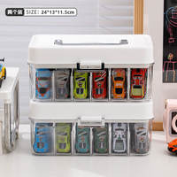 Alloy model of car storage box 1:64 Hot Wheels, multi-compartment children's toy car display stand, multi-compartment arrangement thumbnail 2