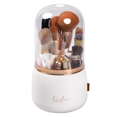 带盖旋转化妆刷收纳桶
