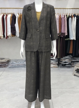 兴依尚26B33 正品时尚立体花套裤女2026春季新款韩版气质三件套装