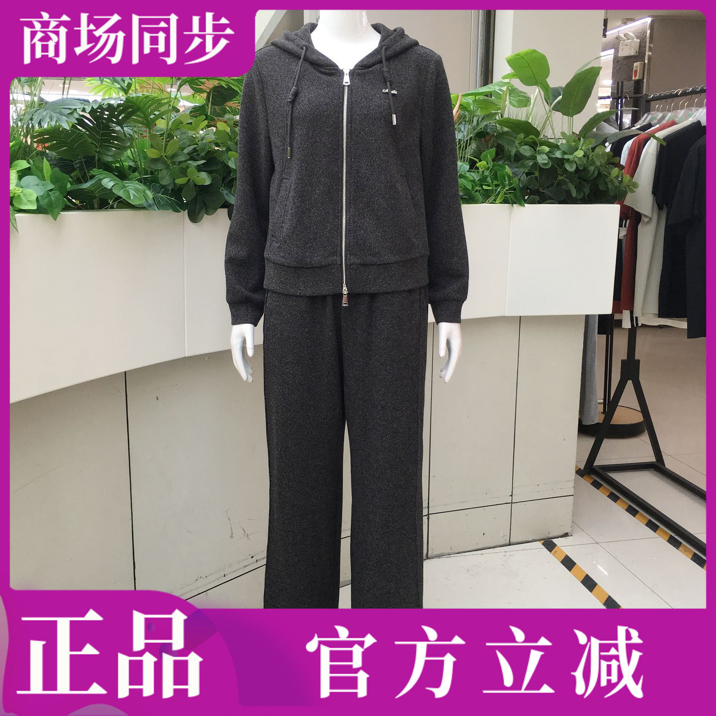 品牌L5832 中年时尚连帽两件套装女2026秋季新款韩版休闲套裤减龄