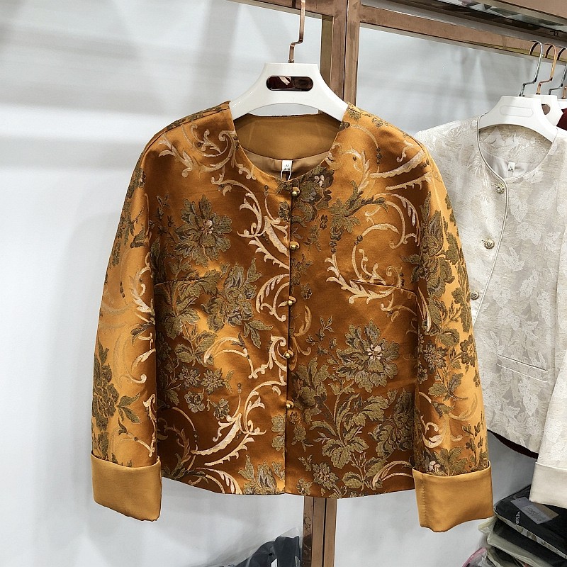 卓尚ZS26A-0728 国风缎面外套女2026春季新款洋气唐装新中式上衣