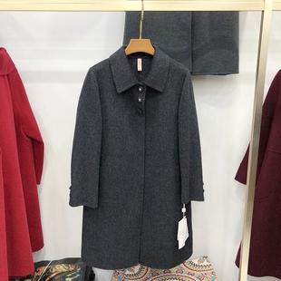 商场同款A880193 高档100%绵羊毛双面呢大衣冬季新款韩版羊毛外套