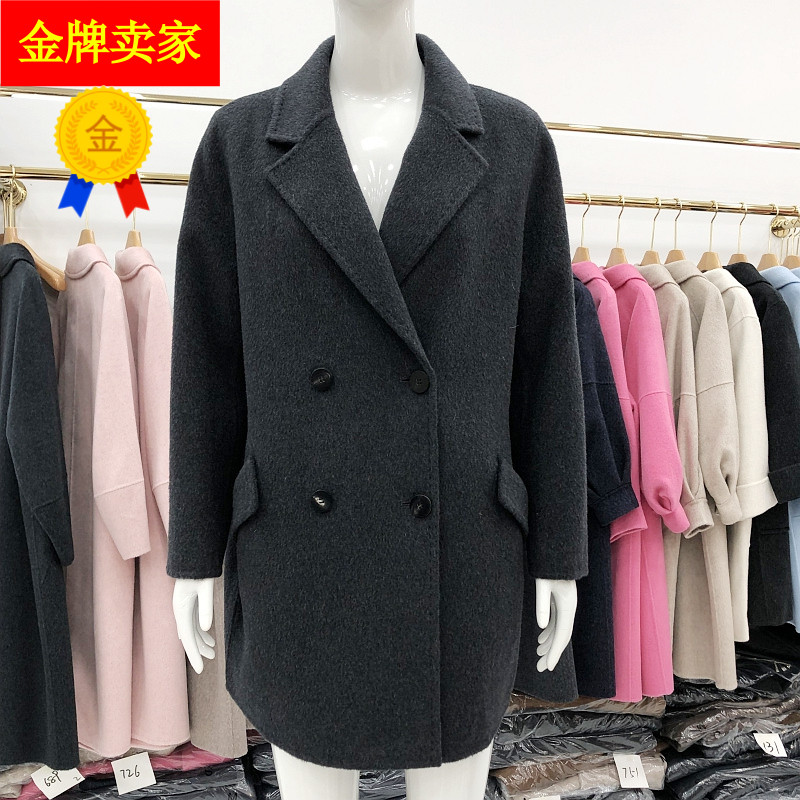 品牌25866 高档双面呢羊绒大衣女冬季新款韩版气质西装羊毛外套