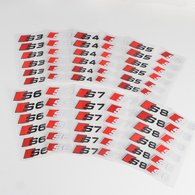 适用于奥迪卡钳贴纸S标S4 S7 S5防水耐高温煞车贴S3 S6 S8装饰贴