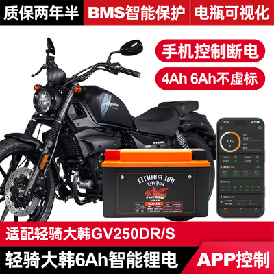 适用于轻骑大韩GV250DR锂电瓶