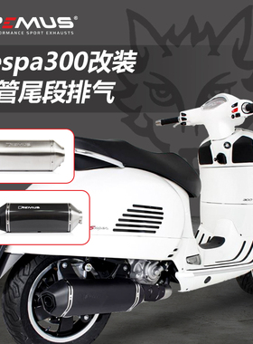 REMUS维斯帕GTS 300改装碳纤维尾段 奥地利狼头Vespa尾段排气筒