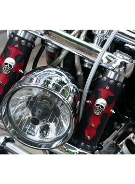 清仓适用于哈雷摩托车前叉装饰 883软尾戴纳骷髅减震皮套 AC10801