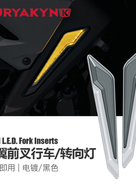 Ku金翼新款前轮电镀行车减震灯glodwing黑色前叉LED转向灯 3252