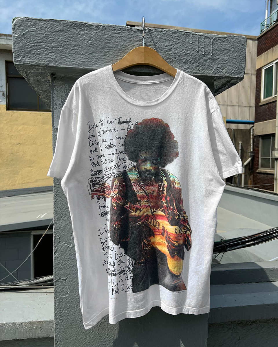 稀有！Jimi Hendrix吉米亨德里克斯vintage摇滚Punk outfits短袖T