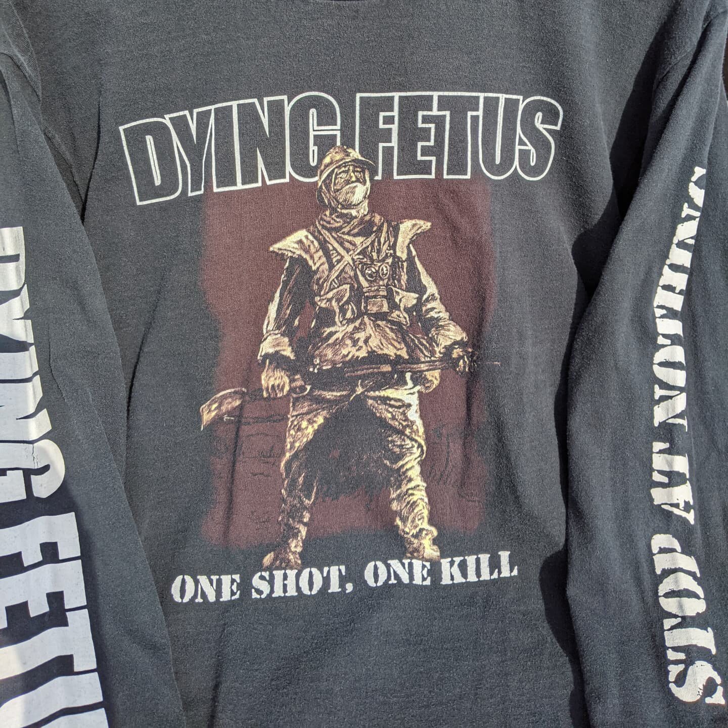 240G  DYING FETUS2003 앨범 ONE SHOT ONE KILL 빈티지 하이 스트리트 긴팔