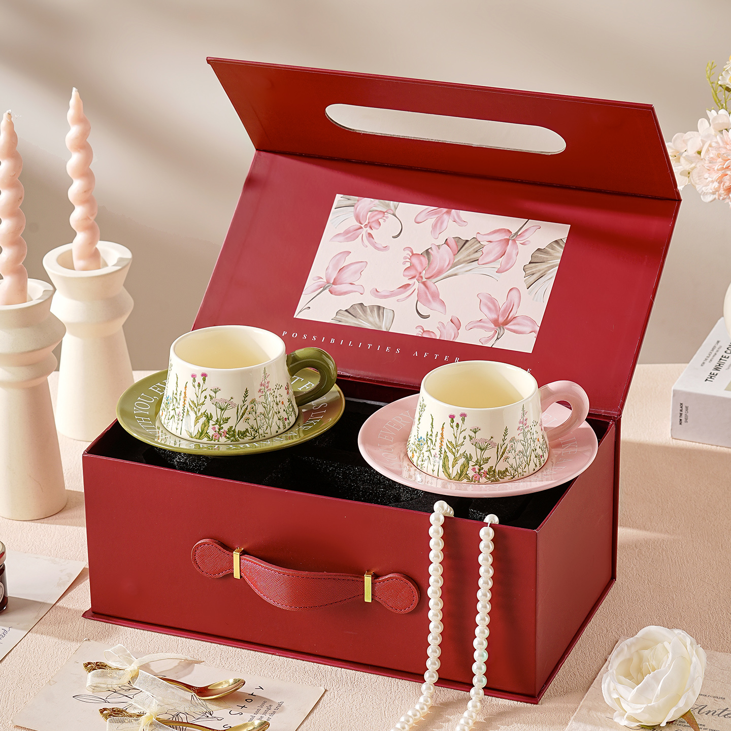 高级陶瓷咖啡杯子高档精致特别好看的咖啡杯套装生日结婚新婚礼物