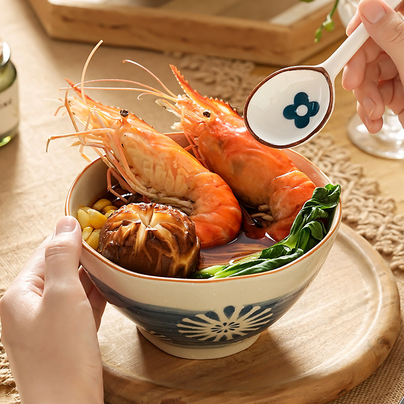 日式陶瓷汤碗8英寸家用2025新款餐具大号拉面碗个人专用沙拉汤盆