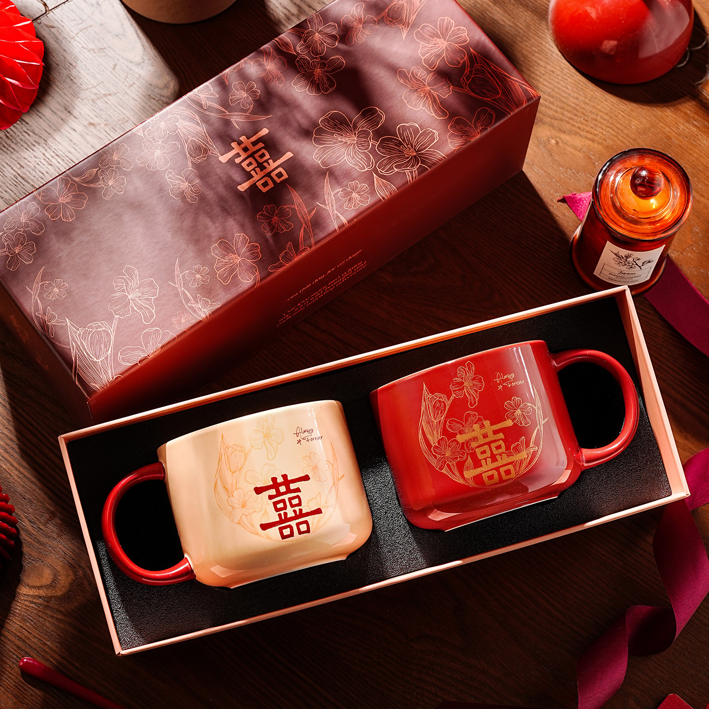 马克杯高颜值新婚礼物陶瓷杯子结婚礼物送新人高级实用乔迁礼物