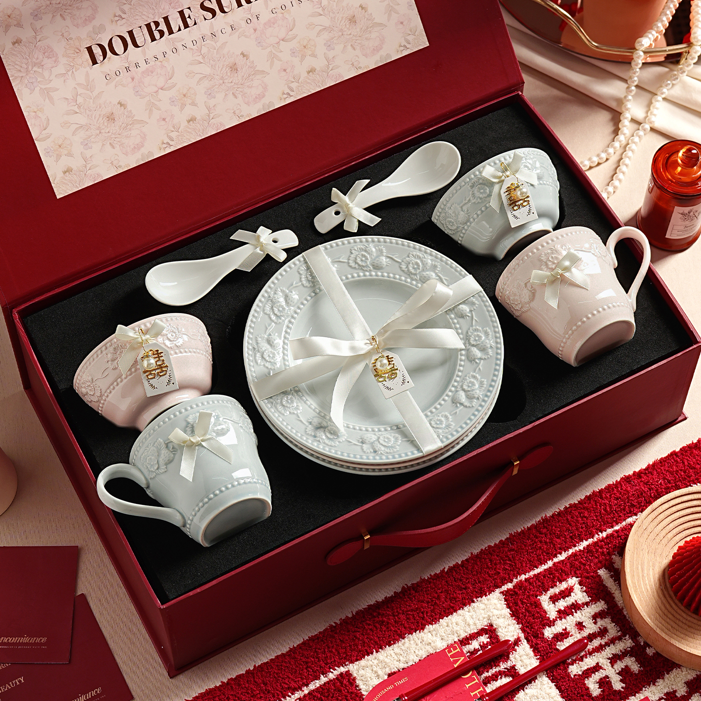 碗碟餐具套装家用2025新款陶瓷碗盘高级感新婚礼物送新娘结婚礼盒
