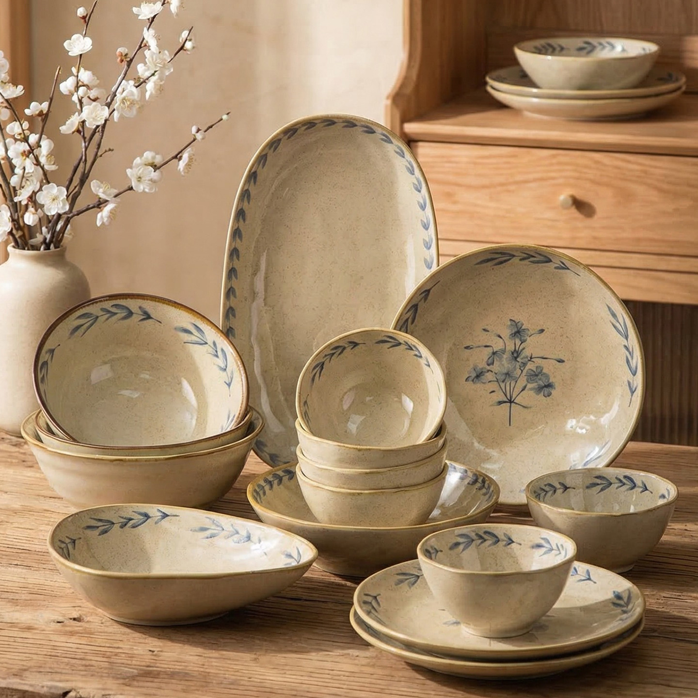 陶瓷碗家用2026新款漂亮碗具日式碗筷碗碟碗盘餐具套装轻奢高级感