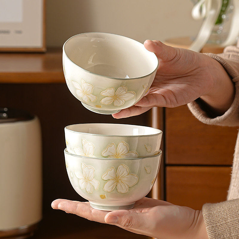 特别好看的吃米饭碗个人专用陶瓷蒸汤面碗酸奶碗碟盘餐具釉下彩