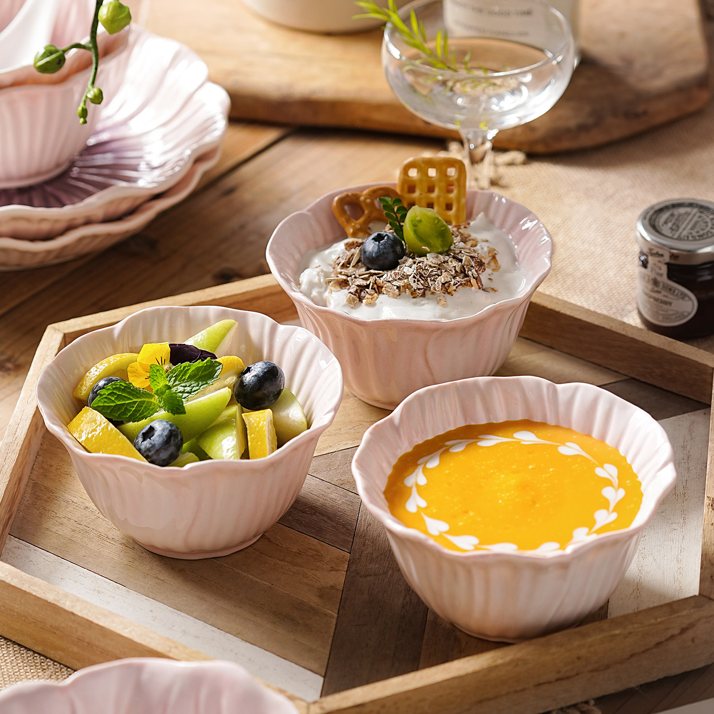 酸奶碗甜品水果碗女生高颜值早餐燕麦碗冰淇淋刨冰沙拉碗甜汤小碗