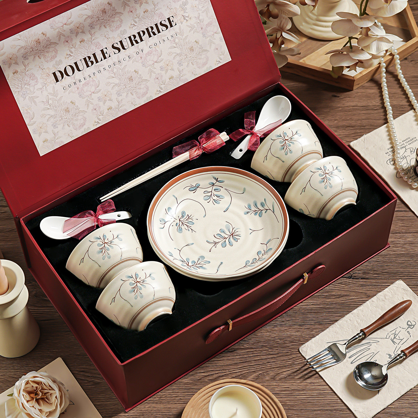 陶瓷碗家用2026新款高颜值碗具碗筷碗碟碗盘餐具套装结婚新婚礼物