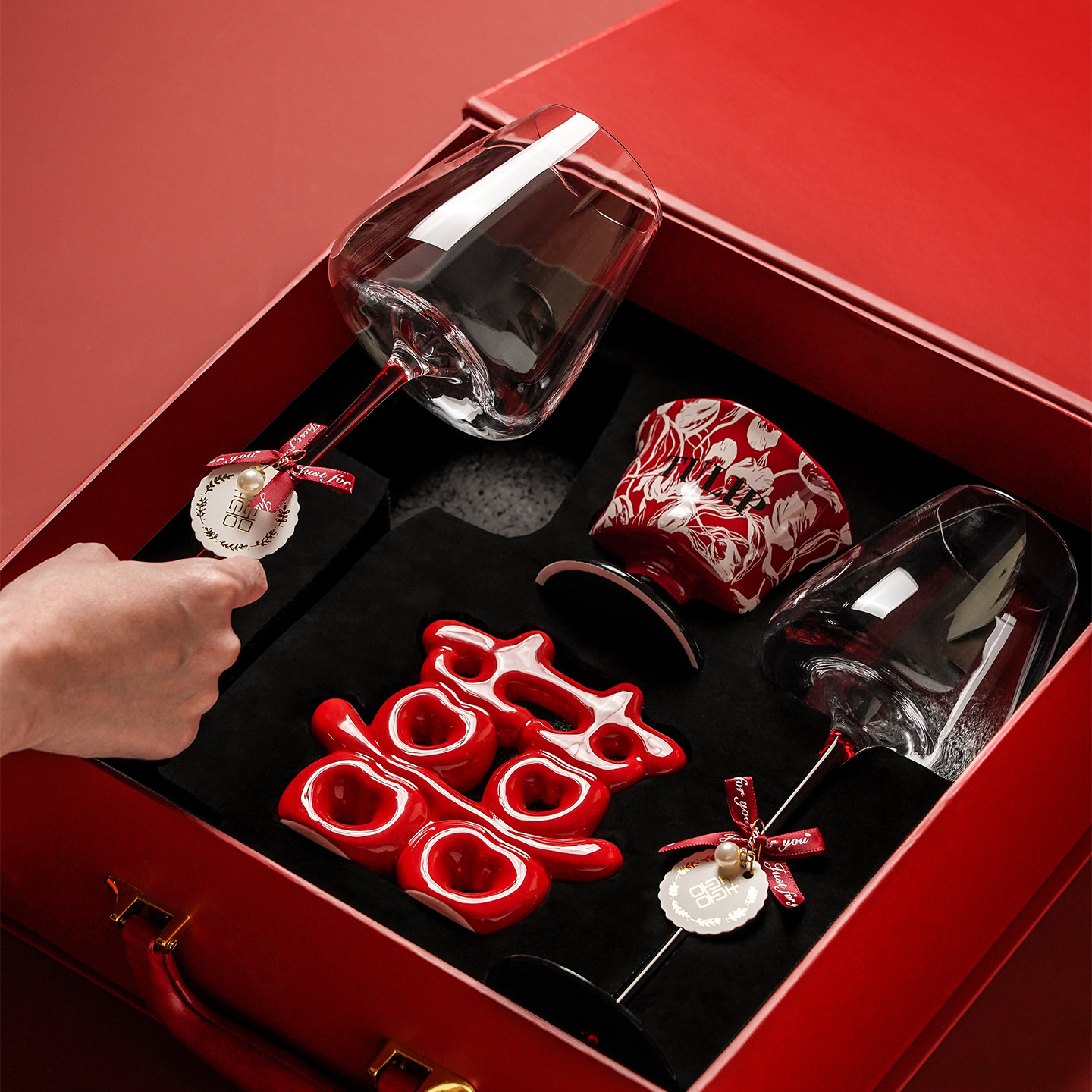 新婚结婚订婚礼物实用红酒杯轻奢高级感家用送新人小众高档礼品