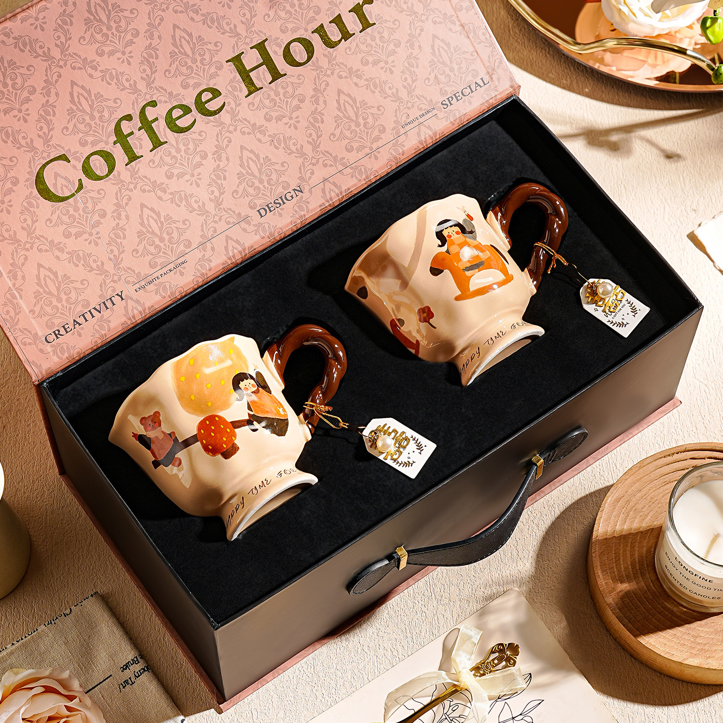 生日礼物女生实用送闺蜜生日礼物实用陶瓷咖啡杯子结婚新婚礼物盒