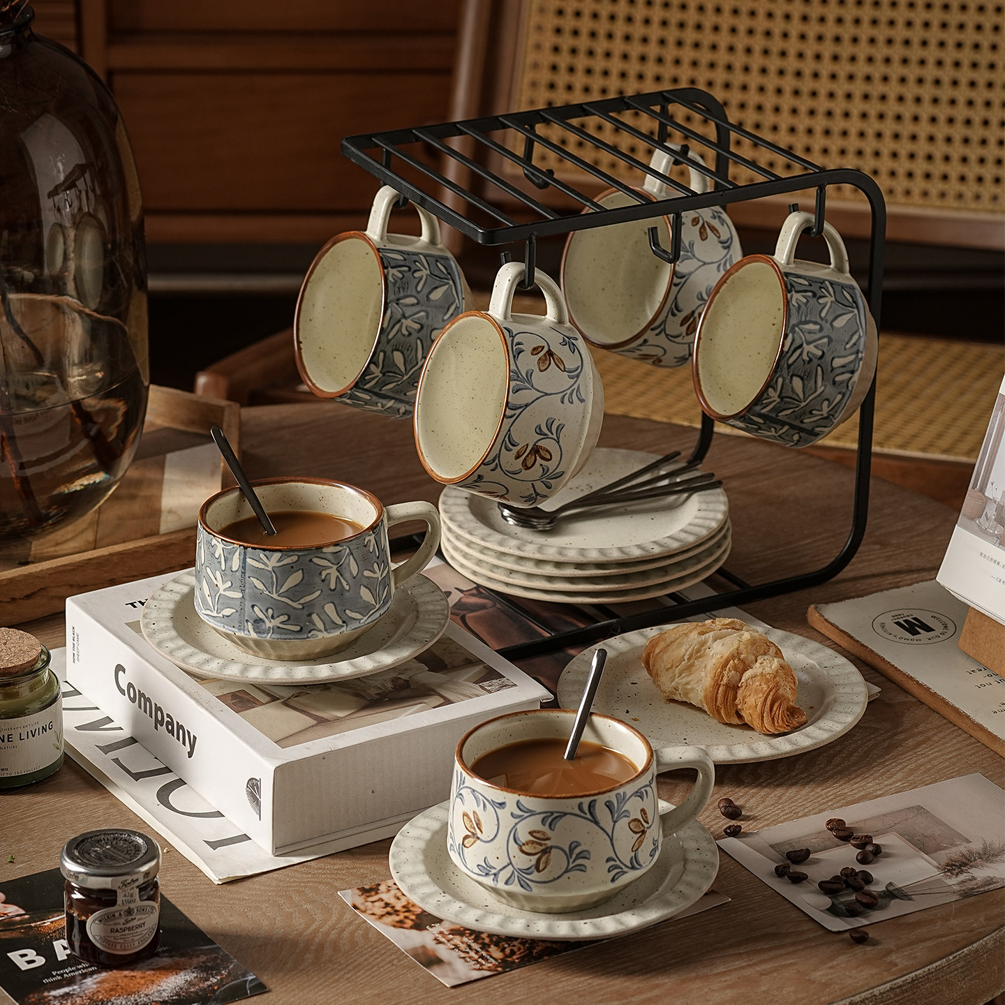 高级感轻奢咖啡杯子高档精致陶瓷杯碟套装小众家用下午茶具礼盒装,餐饮具,咖啡杯,淘宝优惠券,粉丝福利购,淘宝优惠卷