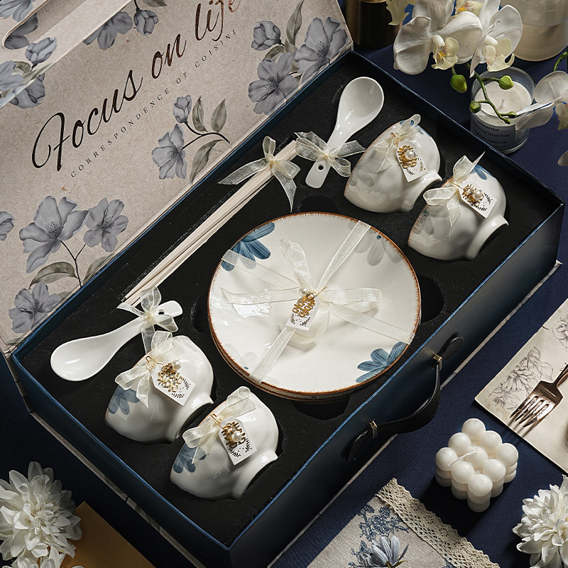 新婚礼物碗碟套装新婚餐具礼盒碗家用2025新款高颜值碗150元商