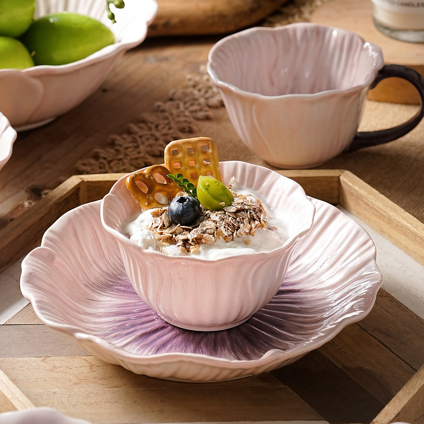 碗女生高颜值酸奶碗甜品水果早餐燕麦碗冰淇淋刨冰沙拉碗甜汤小碗