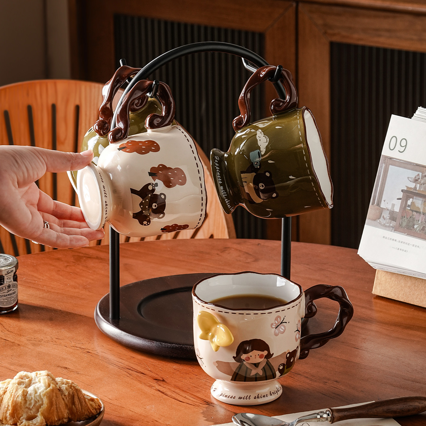 客厅家用杯子套装陶瓷杯具茶杯水杯套装高脚杯乔迁新居订新婚礼物,餐饮具,水具套装,淘宝优惠券,粉丝福利购,淘宝优惠卷