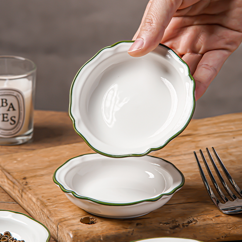 釉下彩简约调味碟小碟子精致烤肉蘸料碟子酱油醋调味蘸酱汁小菜碟