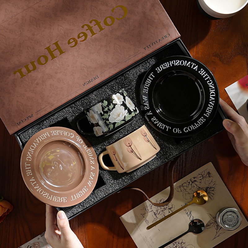 陶瓷法式咖啡杯碟礼盒装