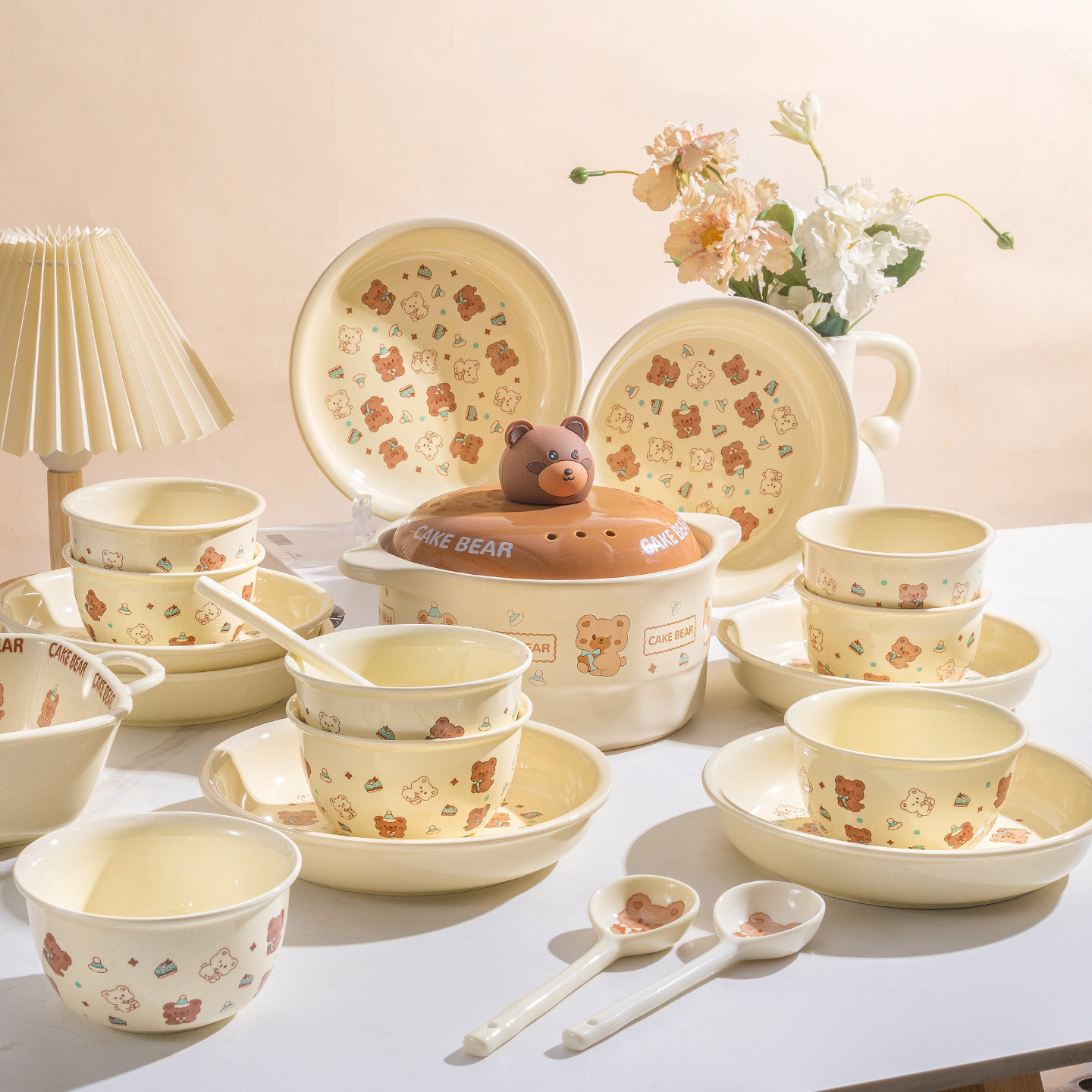 釉下彩陶瓷餐具套装碗碟套装家用2025新款迁乔碗订婚礼物生日礼物