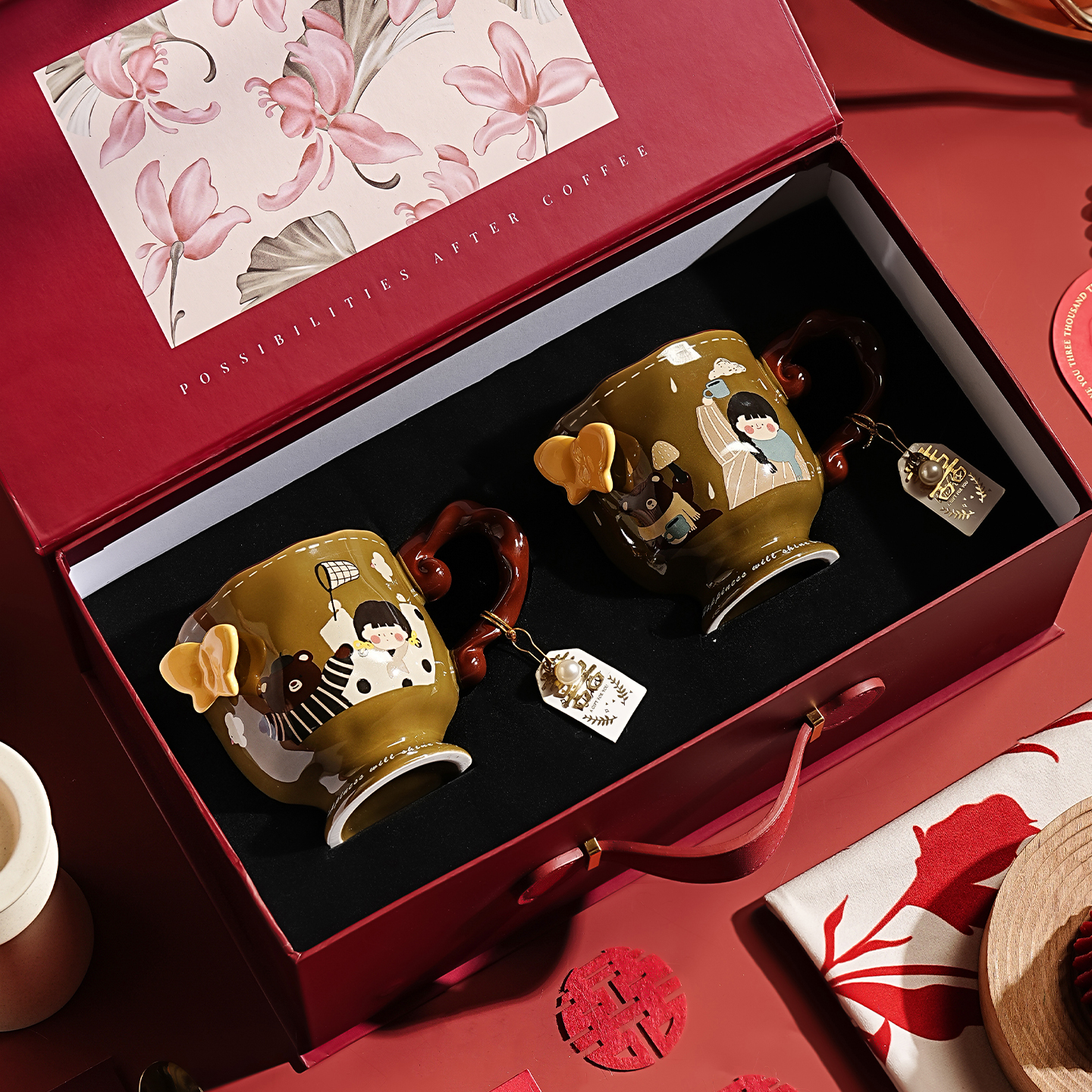 高级感结婚伴手礼女伴娘婚礼陶瓷马克杯高档实用礼物套装水杯礼盒