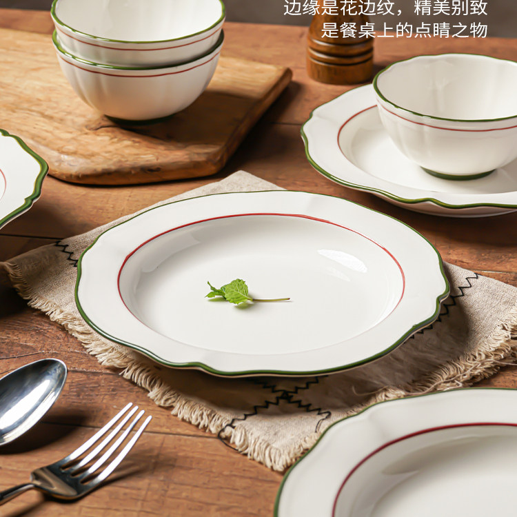 特别好看的餐具碗盘餐具碗陶瓷吃饭的碗筷套装组合家用瓷器釉下彩