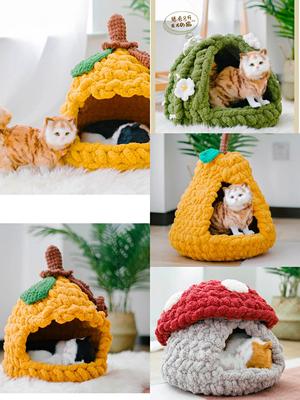 猫尾巴超粗毛线围巾盖毯冰条线