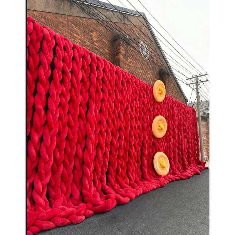 冰岛毛线圣诞树编织材料户外装饰