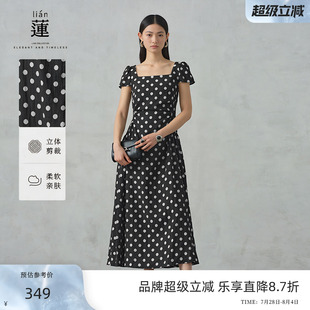 波點(diǎn)連衣裙女2025夏季 新款 商場(chǎng)同款 時(shí)尚 氣質(zhì)長(zhǎng)裙子 阿依蓮法式