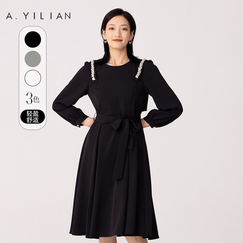 【商场同款】阿依莲2022秋季可拆卸钻链连衣裙C10129DA102