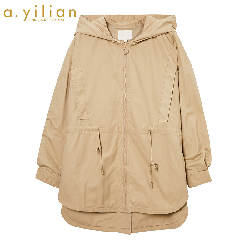 阿依莲2021 新款风衣女外套韩版中长款小个子气质流行韩版