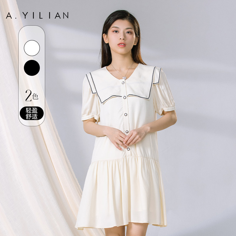 【商场同款】阿依莲2022夏季海军领连衣裙C20129BA042