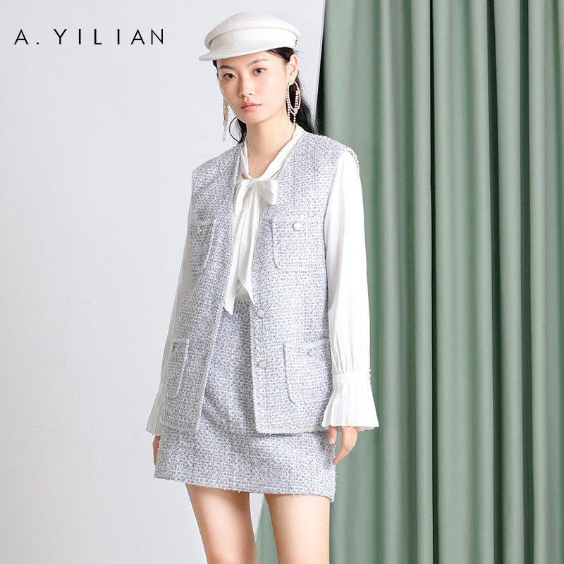 阿依莲旗舰店官网正品 2021新款秋季小香风套装