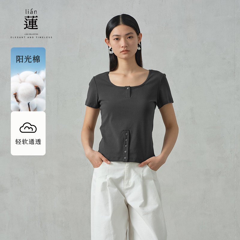 显瘦短袖t恤女夏设计感小众上衣图片