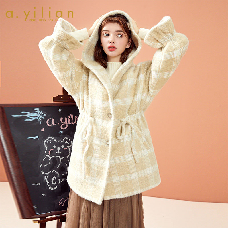 阿依莲外套2021年新款女新款小廓形大衣小香风外套女秋冬