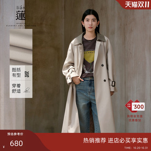 商场同款 新款 阿依莲时尚 风衣女士25秋季 高级感宽松外套 中长款