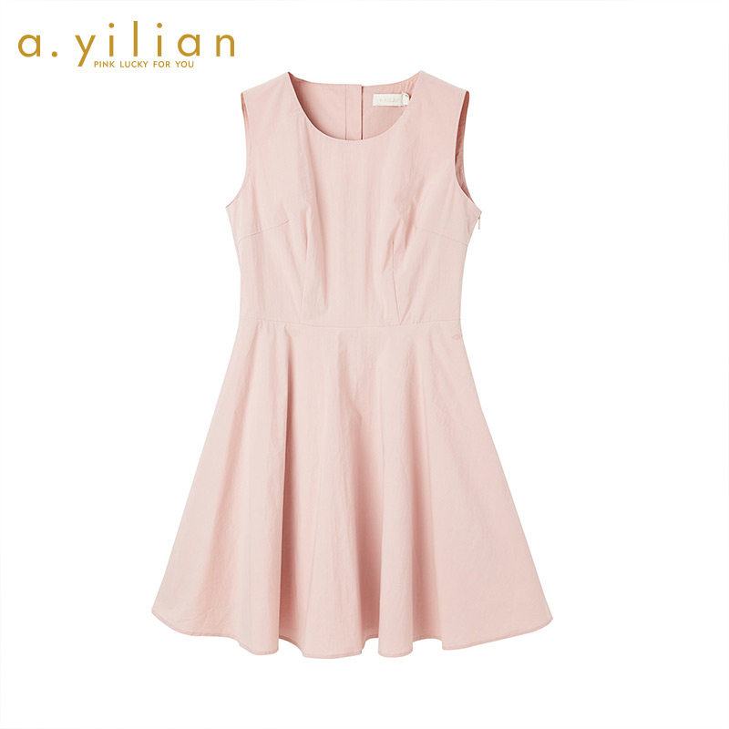 阿依莲旗舰店官网正品202夏季新款简约时尚百搭连衣裙