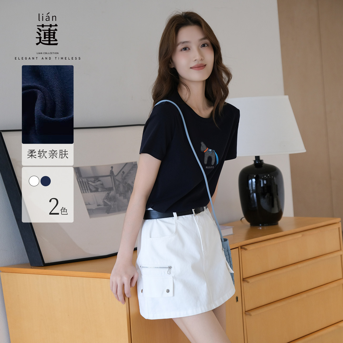 休闲宽松短袖t恤女夏季小众上衣图片
