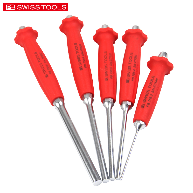 PB SWISS圆柱冲瑞士进口带手柄销式冲头钳工冲子销冲工业级PB 758